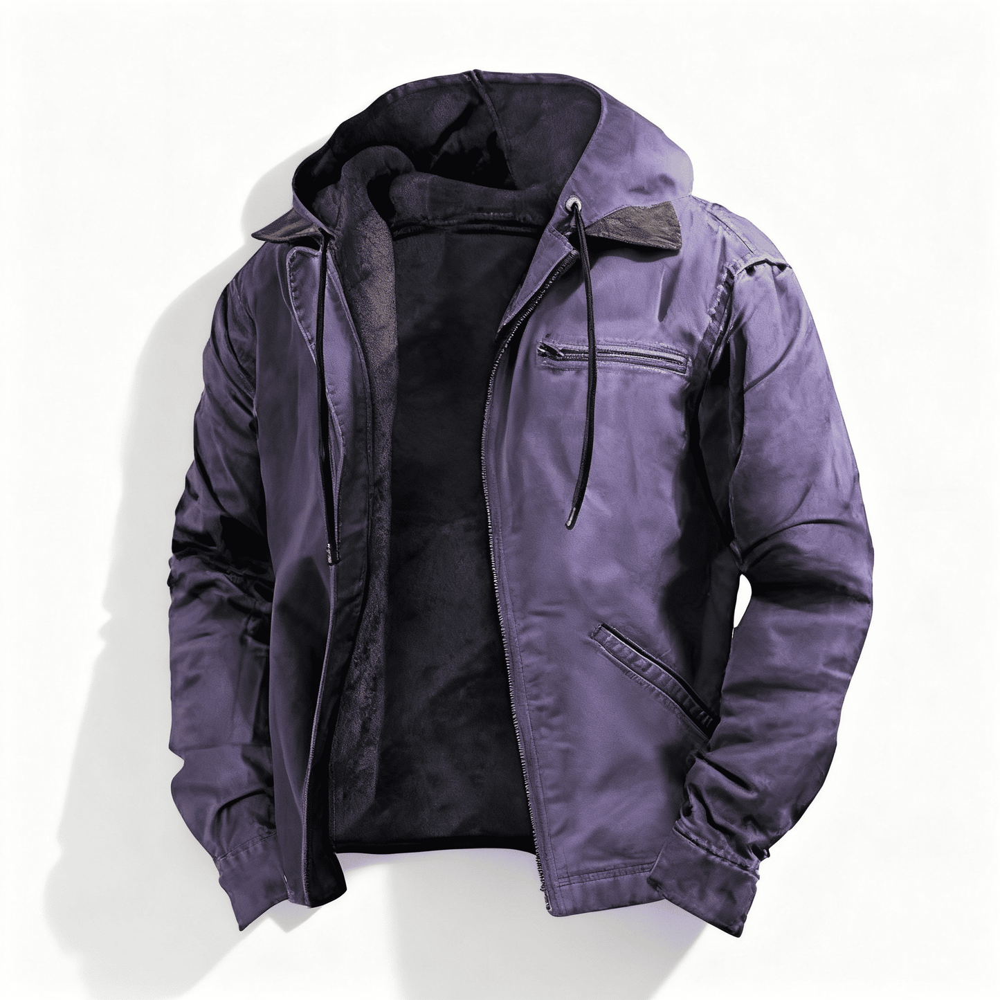 Oliver Hooded Jacket | Zipper Drawstring Hooded Jacket