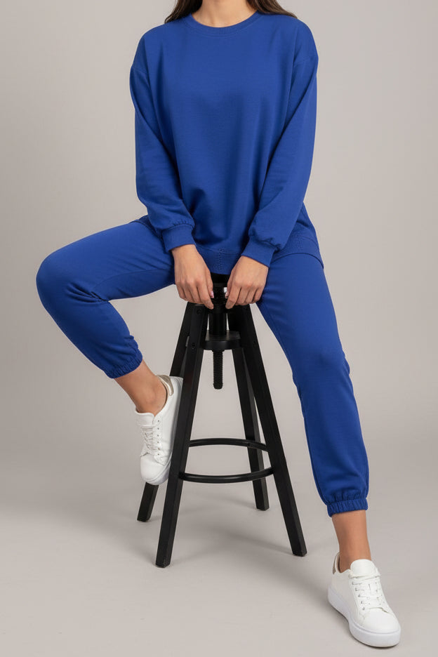 LOUNGECOM – Comfortable Cotton-Polyester Loungewear Set for Women