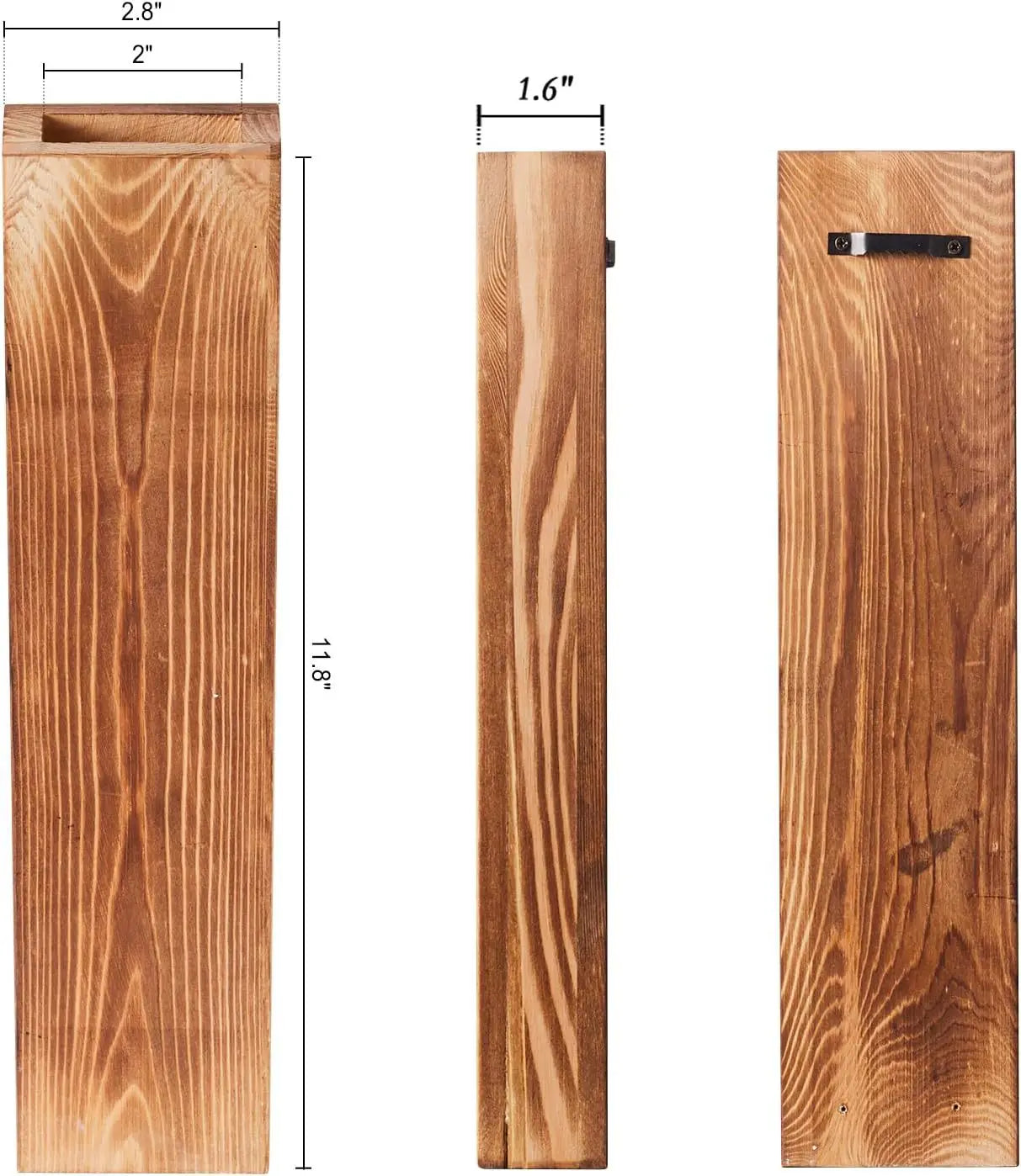 Minimalist Wooden Wall Vase With Visible Grain