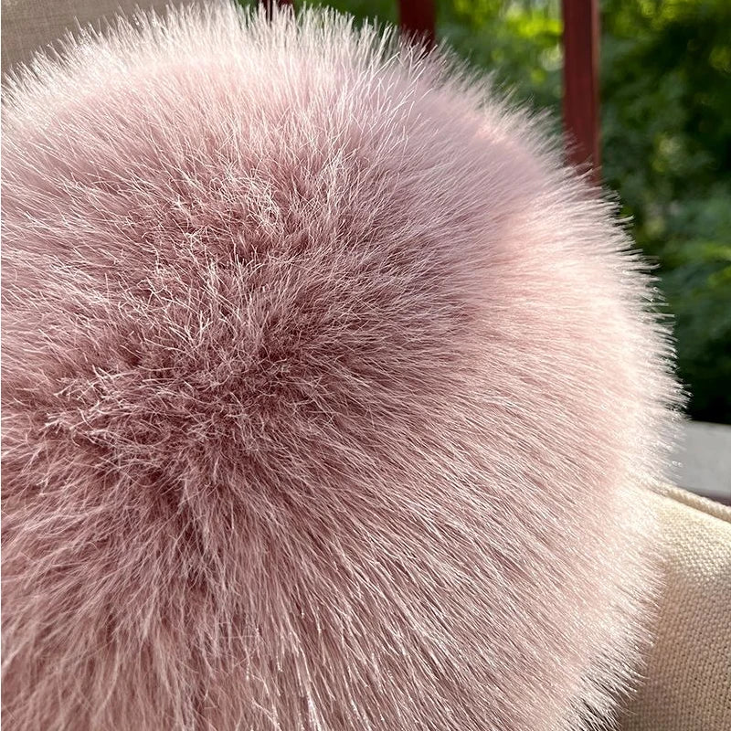 Contemporary Faux Fur Heart Throw Pillow