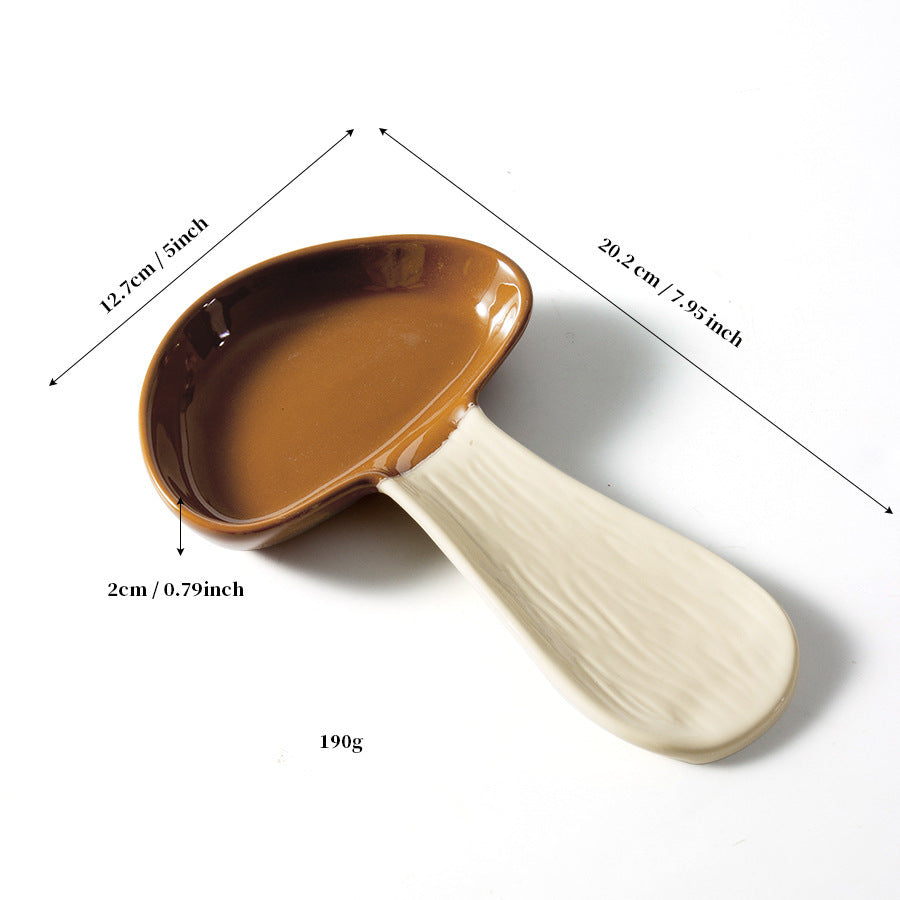 Ceramic Mushroom Spoon Rest With Glossy Finish