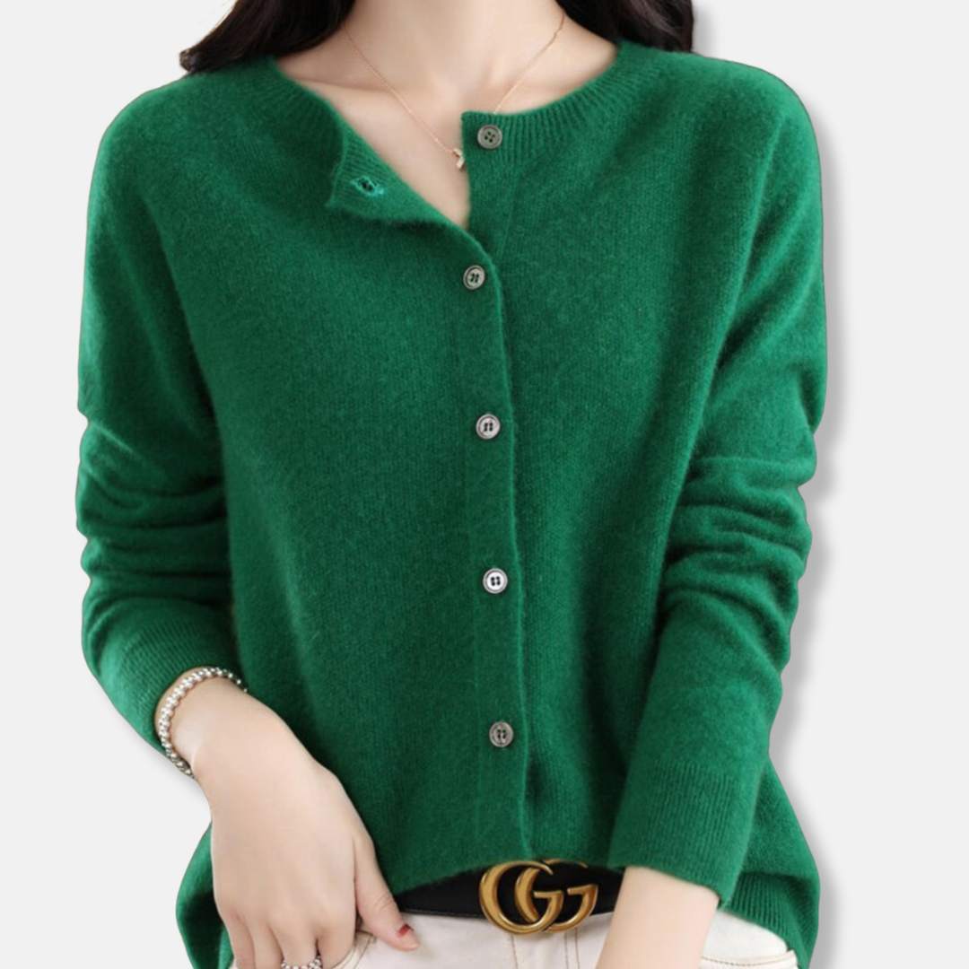 Isla Regular Fit Cardigan Sweater | Button Front Ribbed Sweater