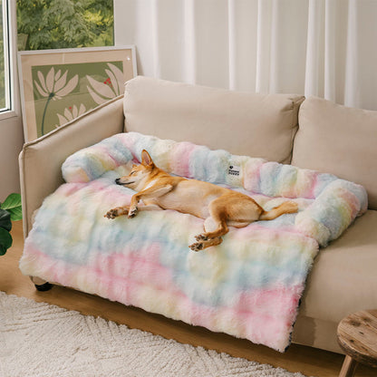 Pet Sofa Protector With Plush Fabric and Non-Slip Backing