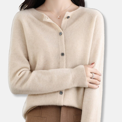 Isla Regular Fit Cardigan Sweater | Button Front Ribbed Sweater