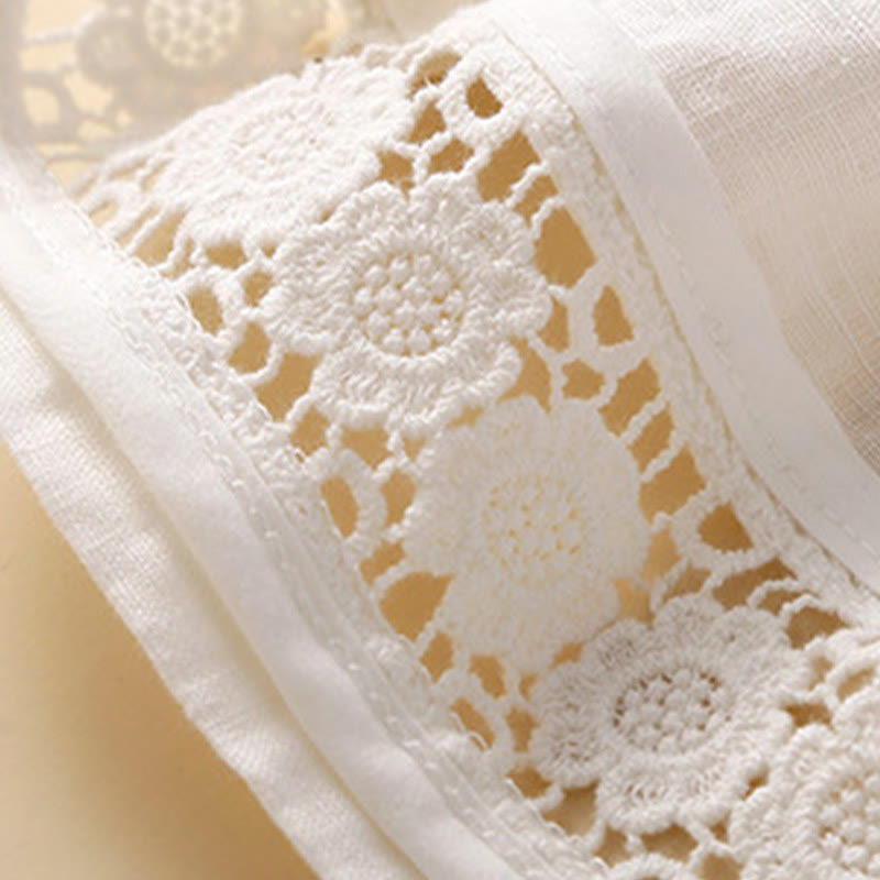 Relaxed Drawstring Shorts with Elegant Lace-Trimmed Hem