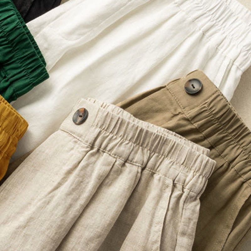 Relaxed Wide-Leg Knee-Length Shorts with Pleated Front