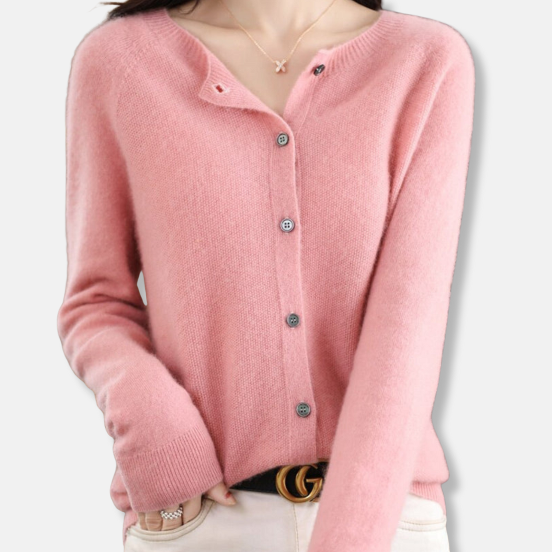 Isla Regular Fit Cardigan Sweater | Button Front Ribbed Sweater