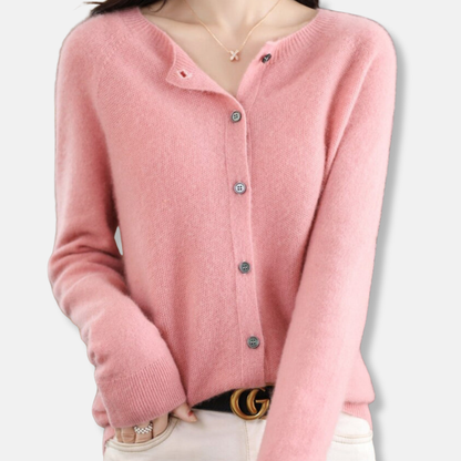 Isla Regular Fit Cardigan Sweater | Button Front Ribbed Sweater