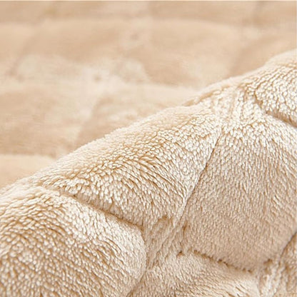 Recliner Cover With Plush Grid Texture and Protective Arm Covers