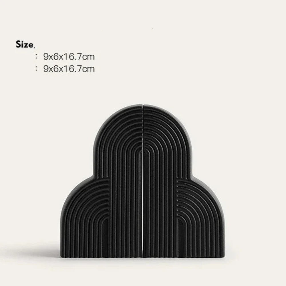 Contemporary Ceramic Bookends With Cloud Design