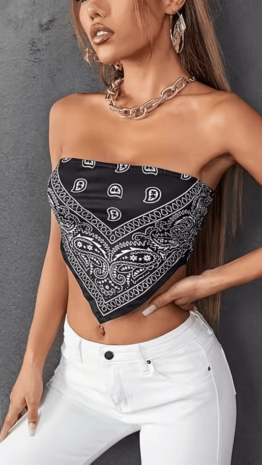 ZÉPHIRA - Women’s Paisley Bandana Bandeau Top VIP