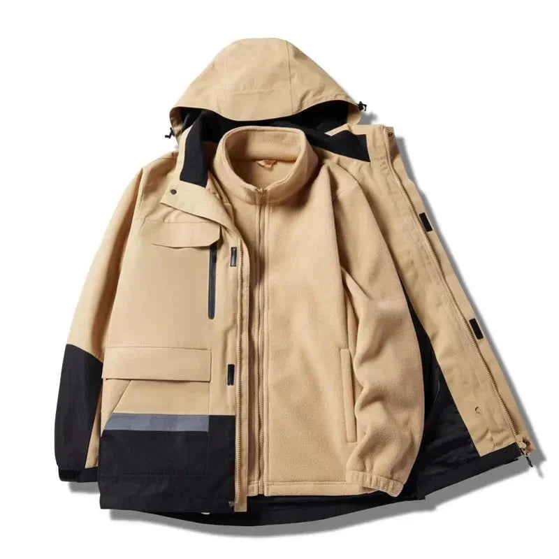 Theodore Relaxed Fit 2 Piece Set Jacket | Hooded Pockets Outdoor 2 Piece Set Jacket