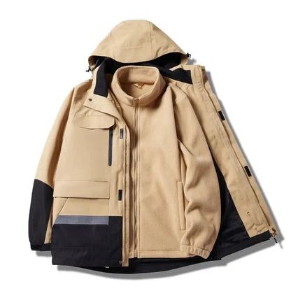 Theodore Relaxed Fit 2 Piece Set Jacket | Hooded Pockets Outdoor 2 Piece Set Jacket