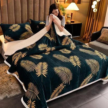 Cozy Floral Sherpa Throw Blanket