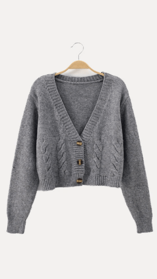 ZENDAYA - Cropped Cable Knit Cardigan VIP