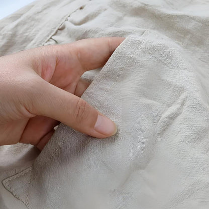 Rustic Ruffled Linen Apron With Adjustable Waist Tie