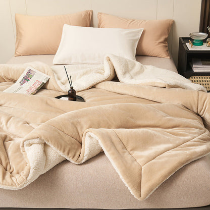 Cozy Sherpa Flannel Throw Blanket