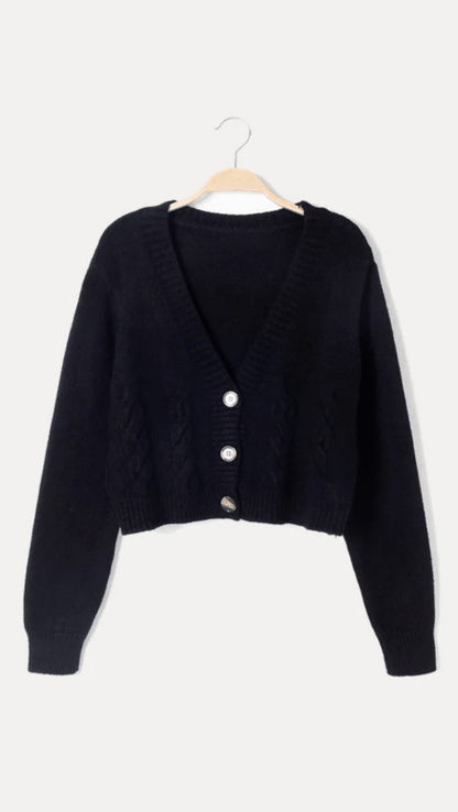 ZENDAYA - Cropped Cable Knit Cardigan VIP