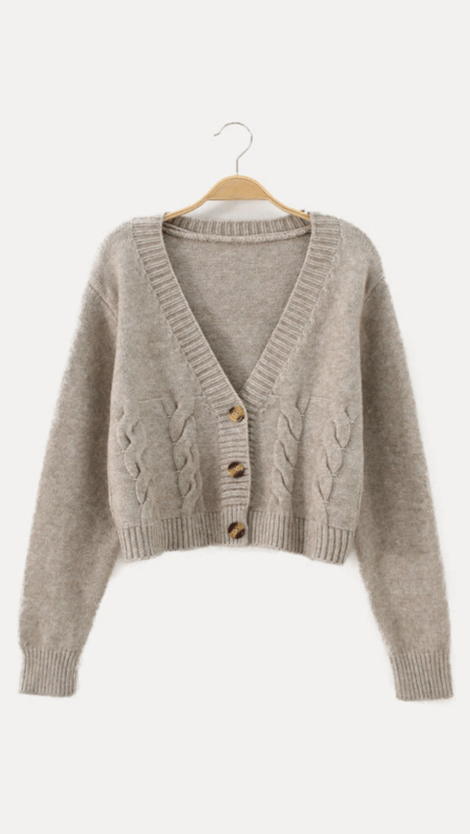 ZENDAYA - Cropped Cable Knit Cardigan VIP