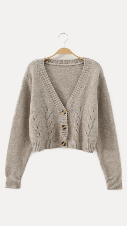 ZENDAYA - Cropped Cable Knit Cardigan VIP