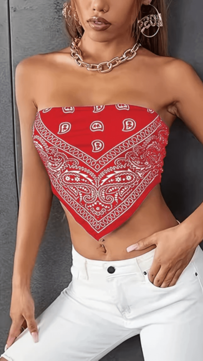 ZÉPHIRA - Women’s Paisley Bandana Bandeau Top VIP