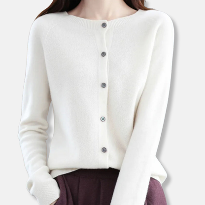 Isla Regular Fit Cardigan Sweater | Button Front Ribbed Sweater