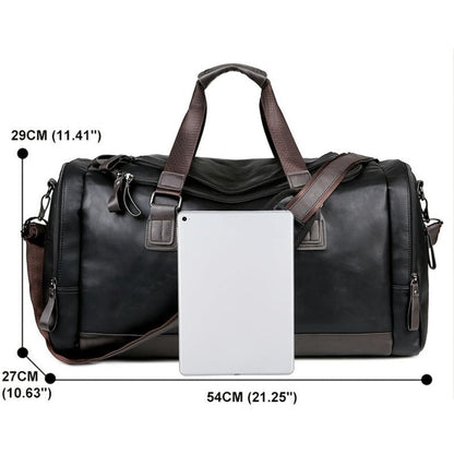 Arthur Two-Tone Duffle Bag | Top Handle Shoulder Strap Duffle Bag