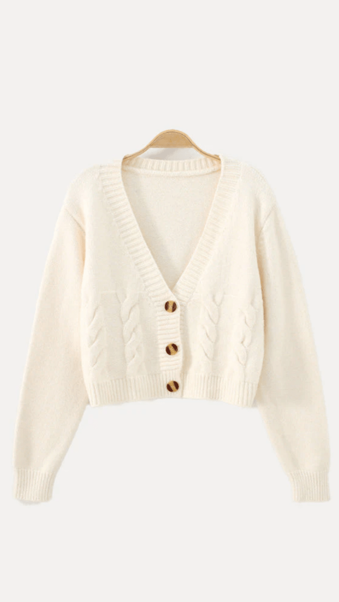 ZENDAYA - Cropped Cable Knit Cardigan VIP