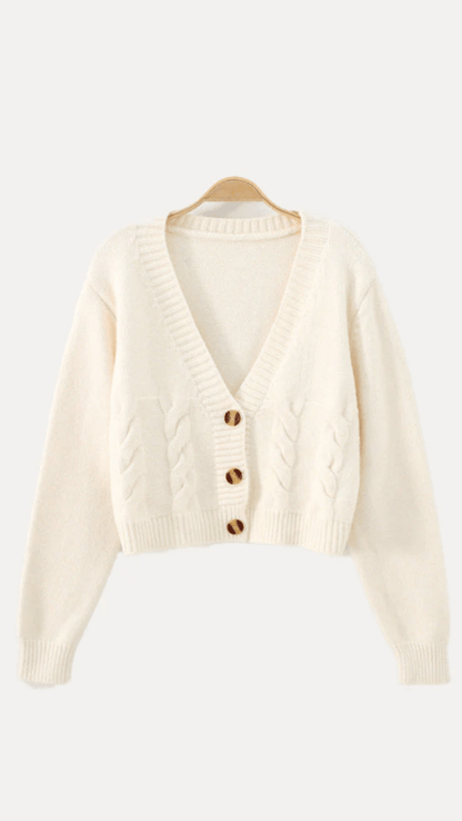ZENDAYA - Cropped Cable Knit Cardigan VIP