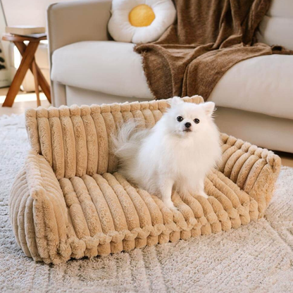 Contemporary Plush Dog Sofa Bed With Neck Support