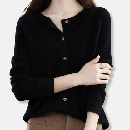 Isla Regular Fit Cardigan Sweater | Button Front Ribbed Sweater