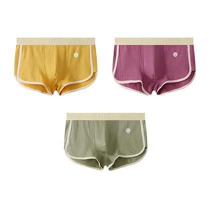James Fitted Boxer Briefs Three-Piece Set | Ribbed Contrast Trim Men’s Boxer Briefs