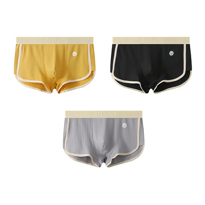 James Fitted Boxer Briefs Three-Piece Set | Ribbed Contrast Trim Men’s Boxer Briefs