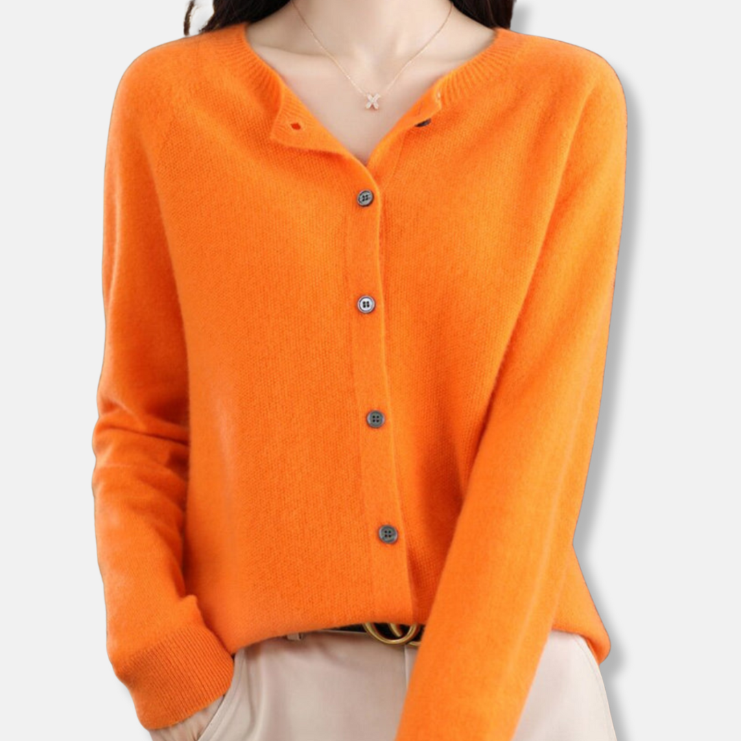 Isla Regular Fit Cardigan Sweater | Button Front Ribbed Sweater