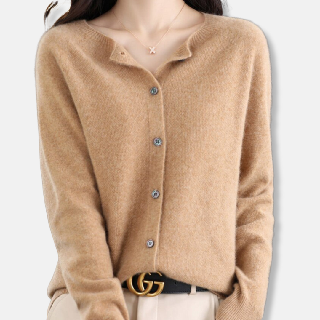 Isla Regular Fit Cardigan Sweater | Button Front Ribbed Sweater