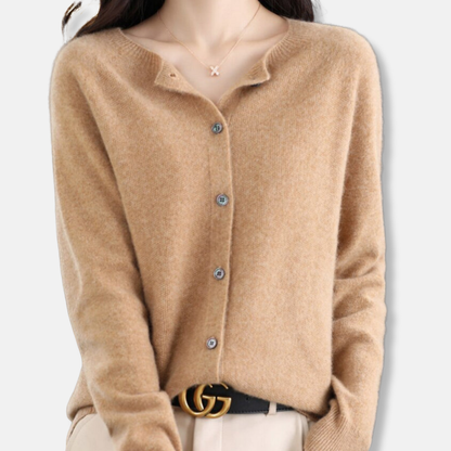 Isla Regular Fit Cardigan Sweater | Button Front Ribbed Sweater