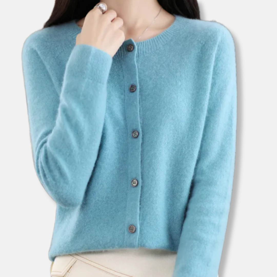 Isla Regular Fit Cardigan Sweater | Button Front Ribbed Sweater