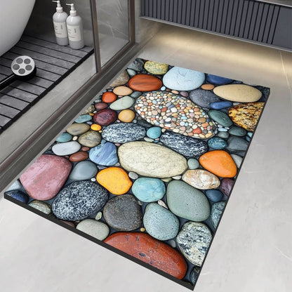 Eclectic Stone-Like Textured Bath Mat