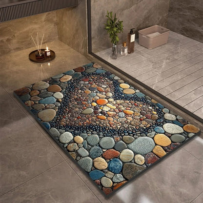 Eclectic Stone-Like Textured Bath Mat