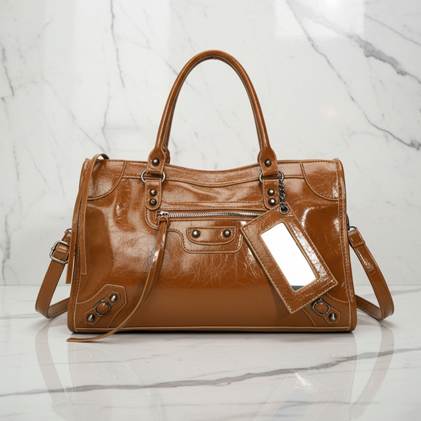 Riley Urban Shoulder Bag | Zip-Detail Moto City Bag