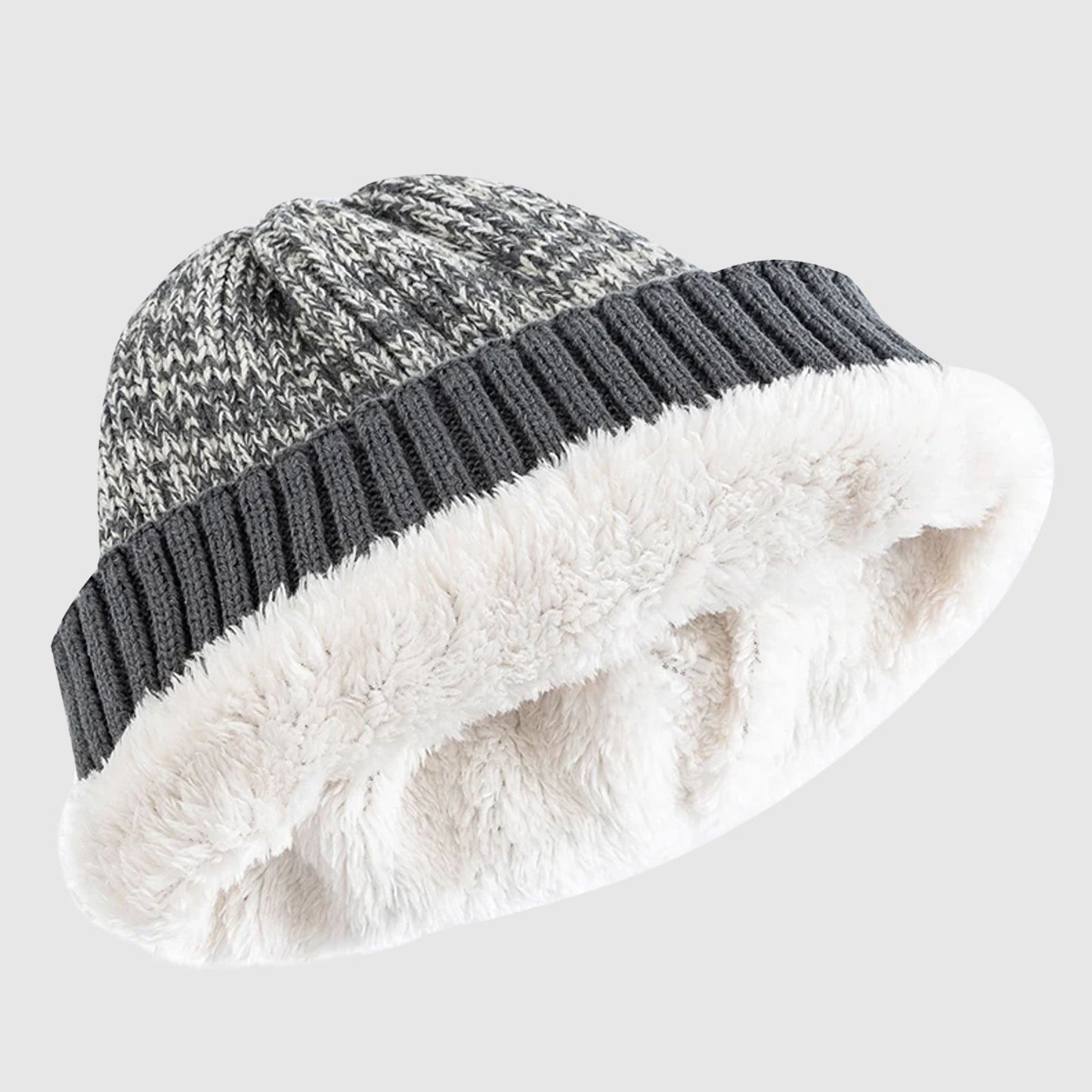 Leo Snug Fit Beanie | Marled Ribbed Lined Beanie