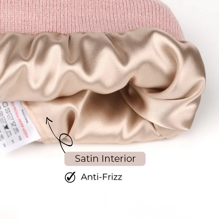 Isla Fitted Beanie | Ribbed Cuffed Satin-Lined Beanie