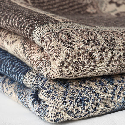 Stella Oversized Scarf | Jacquard Pattern Fringed Scarf