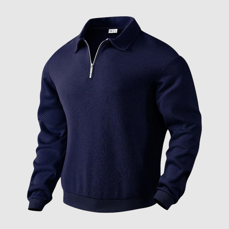 Oliver Regular Fit Polo Sweater | Collared Long Sleeve Hip-Length Polo Sweater