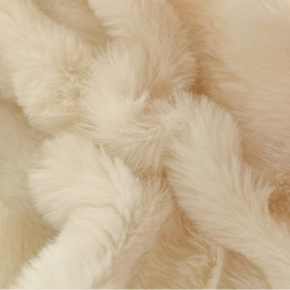 Faux Rabbit Fur Bed Sheet Set With Plush Texture