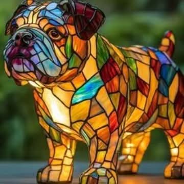 Art Deco Stained Glass Table Lamp