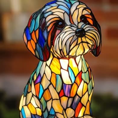 Art Deco Stained Glass Table Lamp