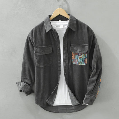 Samuel Corduroy Relaxed Fit Shirt | Collared Long Sleeve Shirt