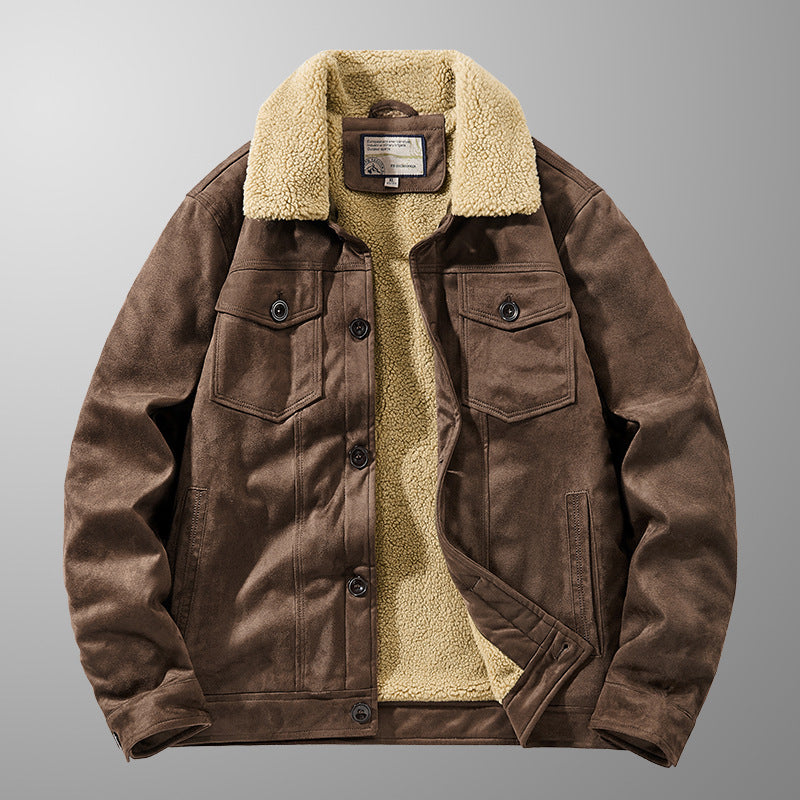 Luke  Regular Fit Sherpa Jacket | Collared Button Front Sherpa Jacket