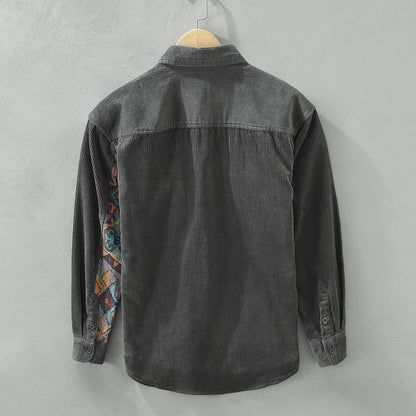 Samuel Corduroy Relaxed Fit Shirt | Collared Long Sleeve Shirt